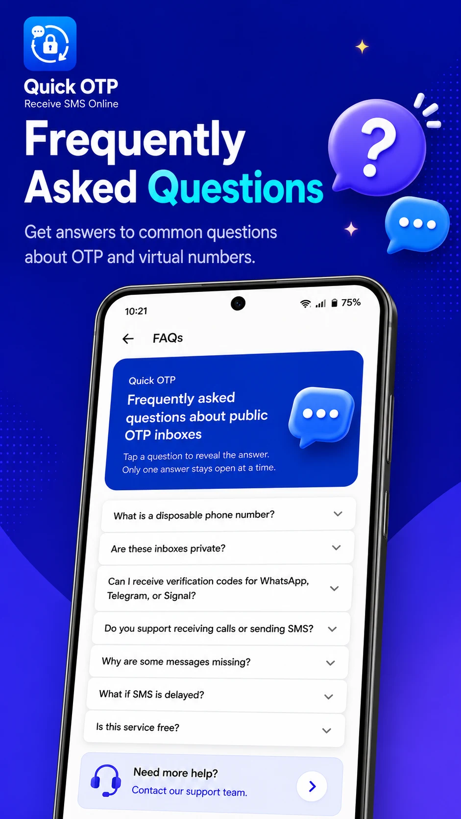Quick OTP: Temporary Numbers screenshot